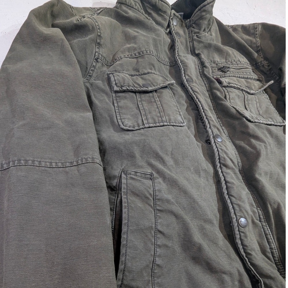 Levi Strauss & Co Utility Jacket Men's L Olive Green READ - Picture 3 of 16